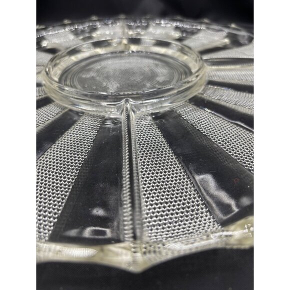 Vintage Jeanette Glass Co. Crystal Dewdrop Divided Serving Platter Relish Tray - Picture 3 of 6